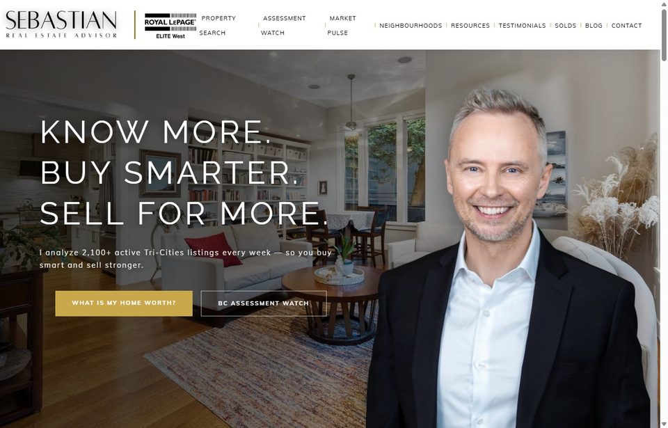 Sebastian Real Estate website homepage